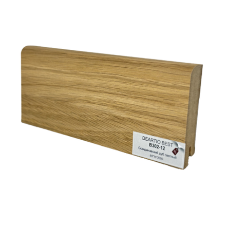 Плинтус напольный дуб скандинавский светлый МДФ B302-12 Deartio / Ликорн 80x16x2050 мм