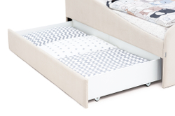 Детская мягкая кровать с ящиком Бельмарко Letmo ванильный велюр