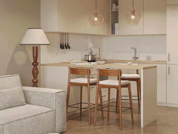 Торшер Torhill, 150 см, бежевый