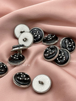 Пуговицы Шан. Черные Перламутр Серебро (скидка