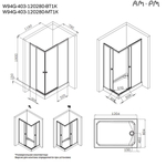 Душевое ограждение 120x80 см, без поддона AM.PM X-Joy W94G-403-120280-BT1K