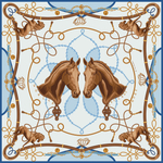 Платок «Конный клуб» 100% шёлк