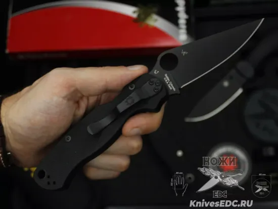 Нож складной Spyderco Para 3 223GPBK c клинком сатин CPM-S45VN, рукоять черная G10