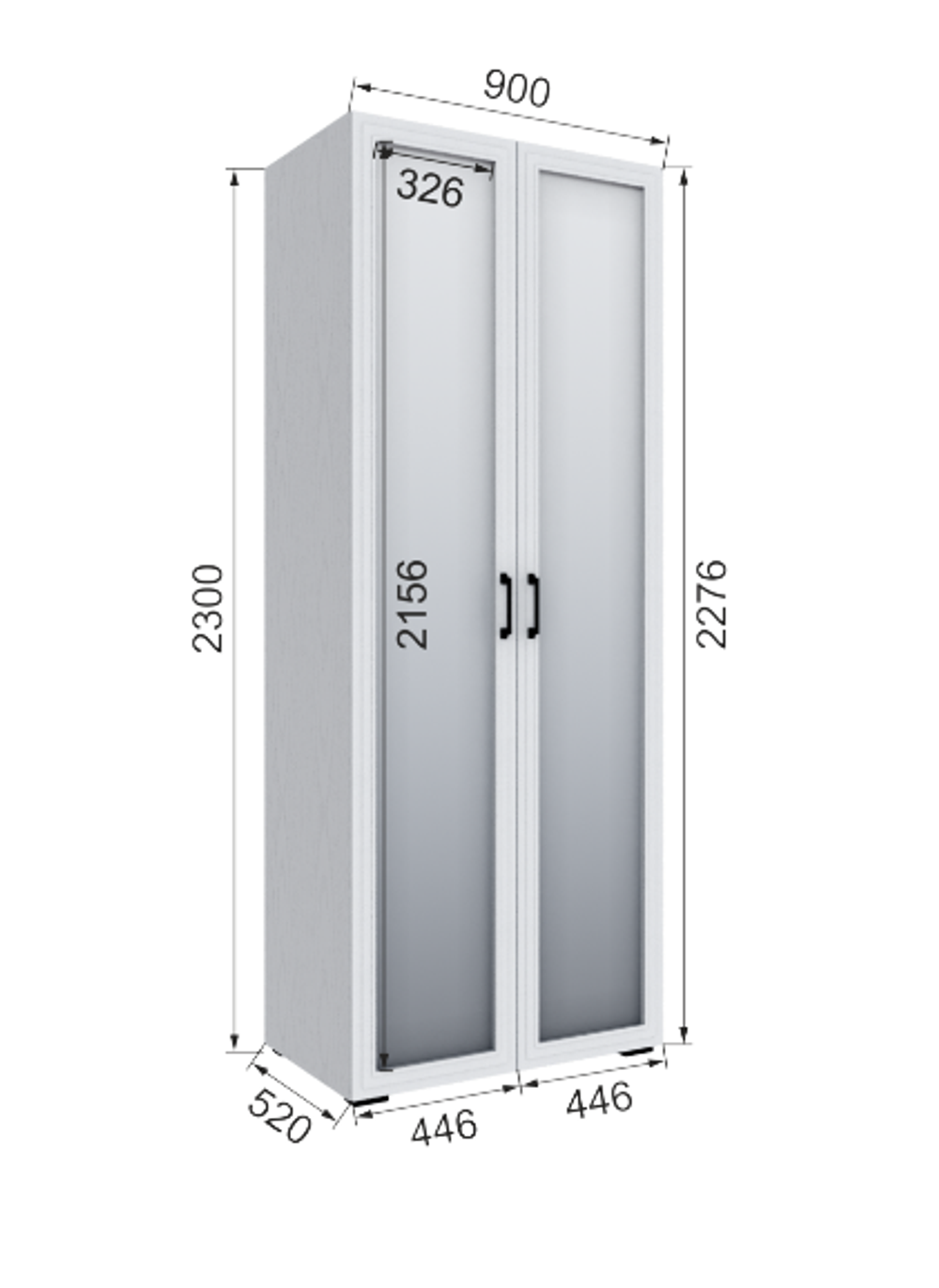 Шкаф с зеркалом Бруклин 90Ш