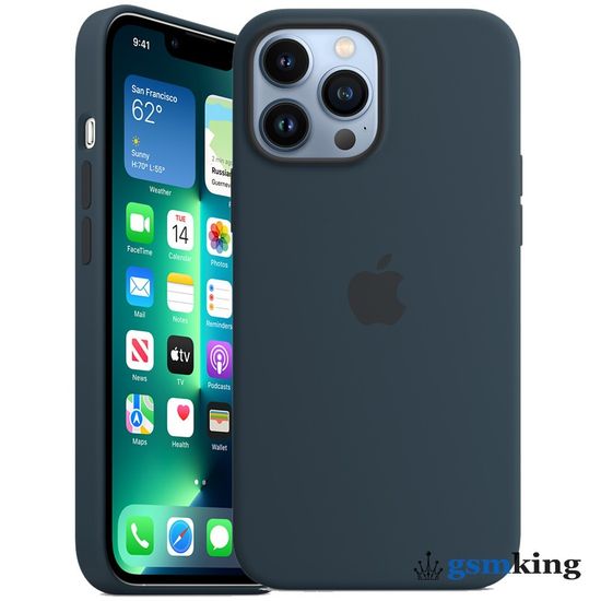 Apple Silicone Case with MagSafe iPhone 13 Pro Max Abyss Blue «Синий омут» MM2T3ZE/A