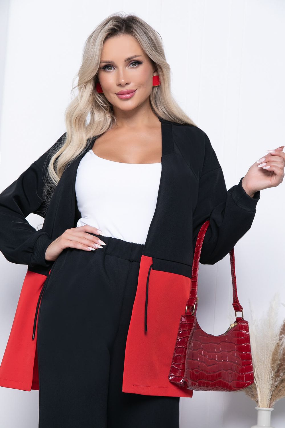 Жакет "На стиле" (блэк/рэд) Б7162 LT Collection (Акция)