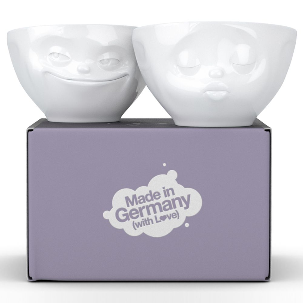 Набор чаш Grinning & Kissing, 200 мл, белый, 2 шт.