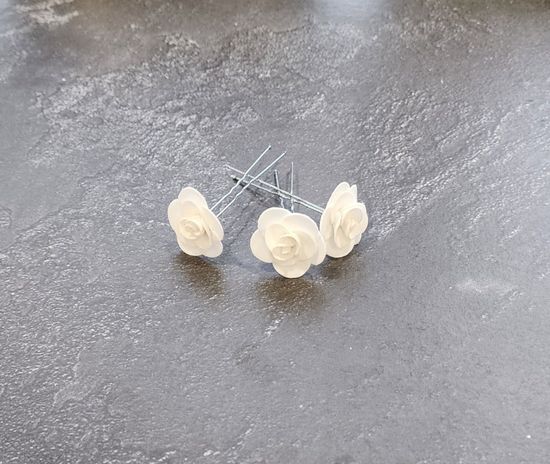 Набор шпилек "Розочки мини" латекс, 5 шт, белые