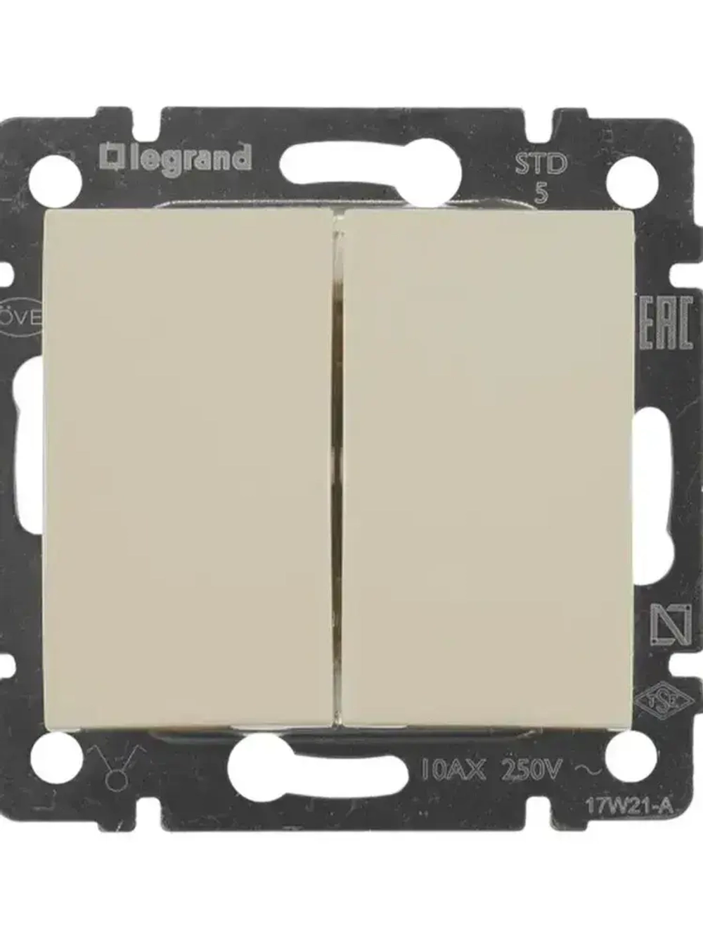 Выключатель двухклавишный Legrand Valena 774305+ рамка Legrand Valena 774351- 1 шт.