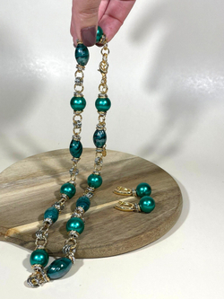 Комплект колье и серьги муранское стекло