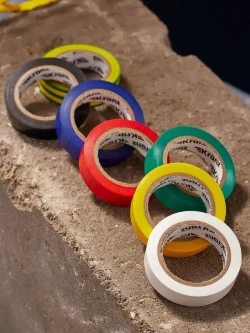 Изолента цветная 7 шт., набор электроизоляционных клейких лент для проводов KRANZ