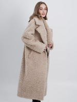Шуба чебурашка длинная из овечьей шерсти, SilverFox (арт.S1072rm09bz)