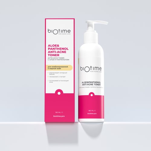 BIO TIME АНТИ АКНЕ ТОНИК С АЛОЕ И ПАНТЕНОЛОМ, 180 МЛ