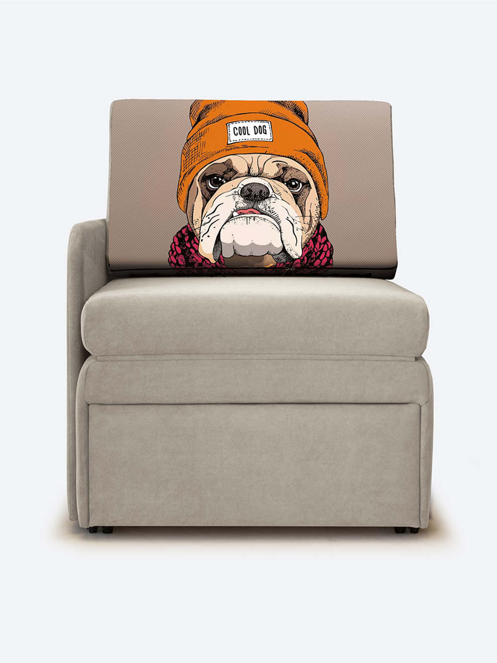 Кресло-кровать "Миник" с правым подлокотником, под правую руку, Бульдог