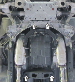 Защита КПП. 2 мм, Сталь. для Infiniti M 25 2010-2014, Infiniti G 25 2010-2014 MOTODOR.08004