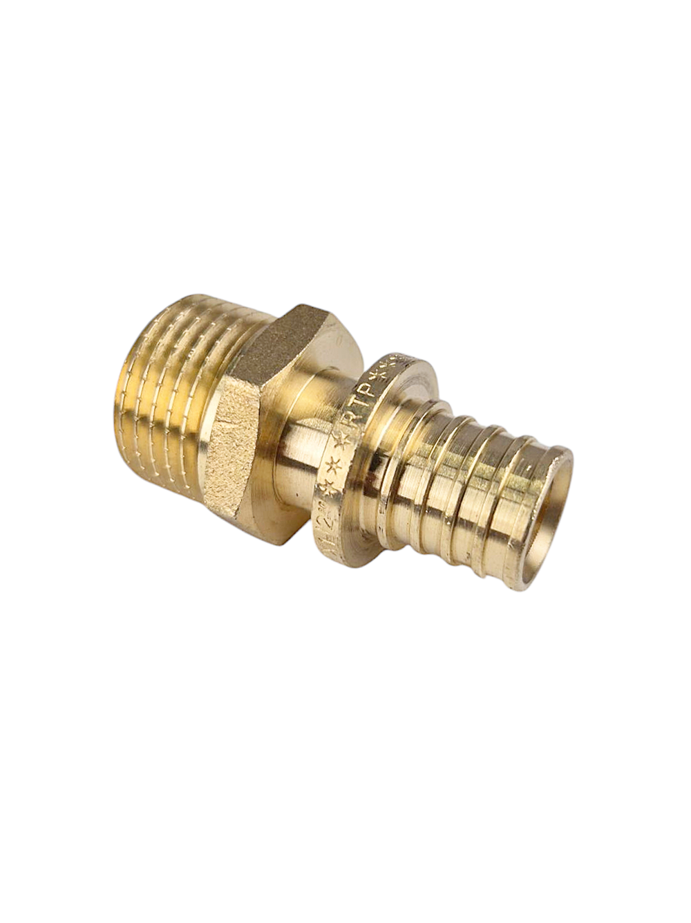 Муфта аксиальная, латунь, наружная резьба,16х1/2", желтый, RTP (250/10)