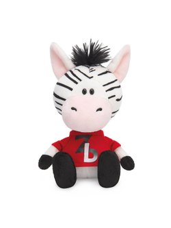 Мягкая игрушка Зебрёнок Зиба в красной футболке (15 см) в коробке