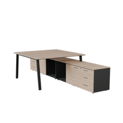 Бенч-система на опорной тумбе на А-каркасе правая 2 PREGO OFFICE 1200*3200/1635*750 ПОБСОТ-12.16АП