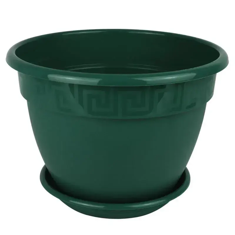 Горшок Антик, D19, 2,6 л, малахит с поддоном
