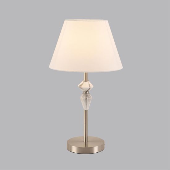 8274/1T CLASSI никель/белый/серый, металл/керамика/ткань Настольная лампа Е14 1*40W 220V VERMONT