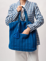 Сумка-шоппер Deboro 30678 синий трикотаж