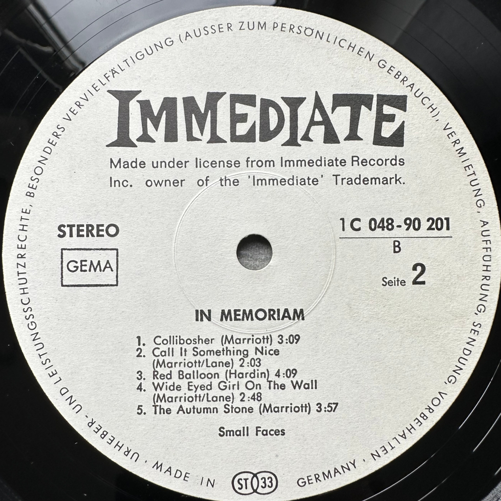 Small Faces - In Memoriam (Германия 1969г.)