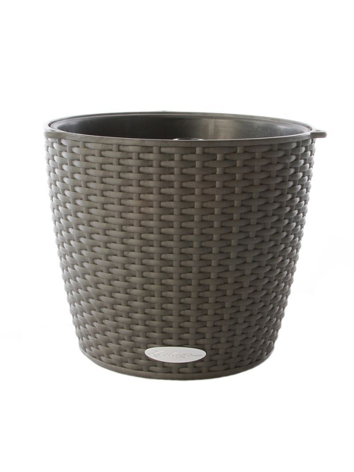 Кашпо Lechuza "Nido Cottage Complete granite" (пластик), D27xH23 см