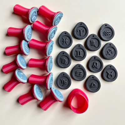 Набор штампов с вырубкой для изготовления кулонов «Знаки зодиаков»