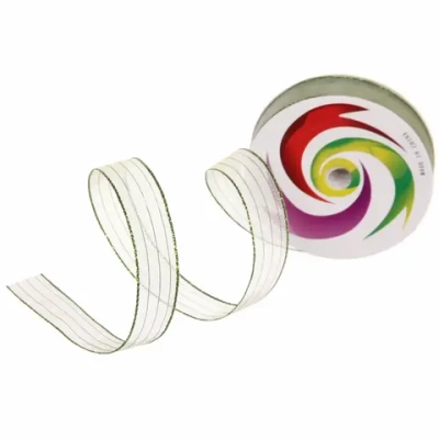 Лента для декорирования «Сияние» 1.5 см, 5 м, Салатовый (капрон)