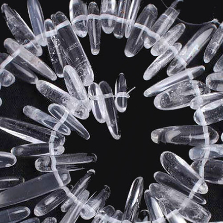 Бусина "Палочка" горный хрусталь асс.