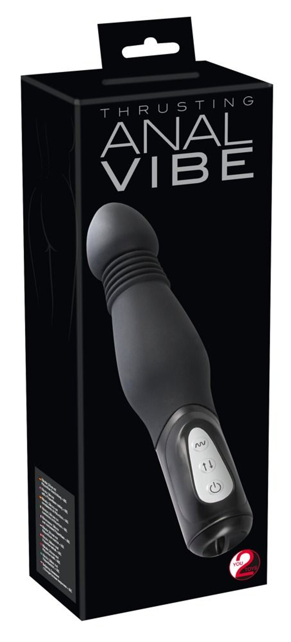 Чёрный анальный вибратор Thrusting Anal Vibe - 23,5 см. (Цвет: черный)
