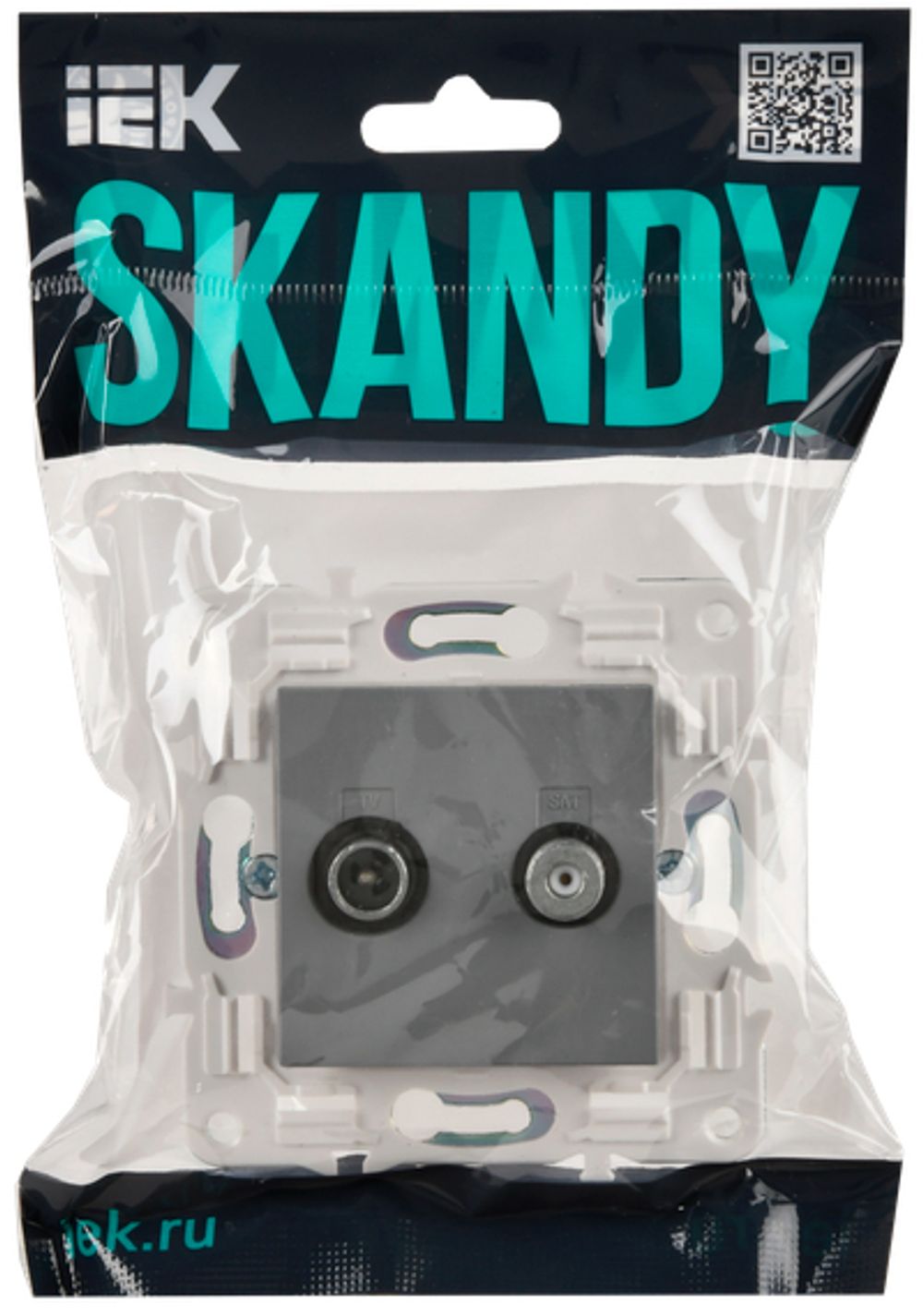 SKANDY Розетка двойная TV+SAT SK-A13Gr серый IEK