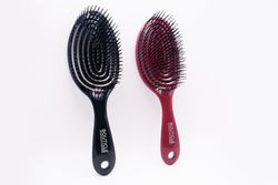 Профессиональная гибкая расческа для волос с двойными зубьями, черная - FLEXIBLE HAIRBRUSH