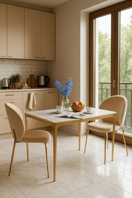 Стол обеденный Ist Casa Камео, 120х80х75 см, белый мрамор (Пандора)