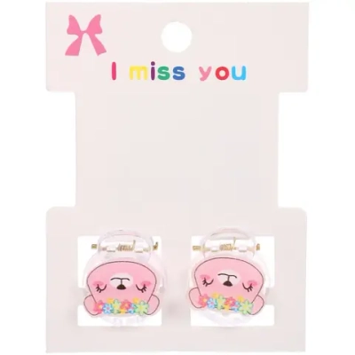 Заколки – крабы детские для волос 2шт на блистере «МАРЦИПАН», Мишка, 1,2см