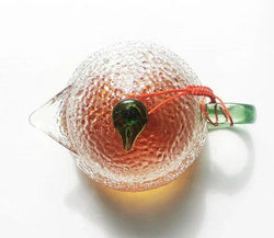 298044 Чайник "Отбивное стекло" фактурный, зел.элементы, 600мл, стекло