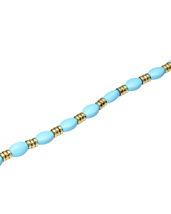 Колье-эмаль голубое, золотые вставки