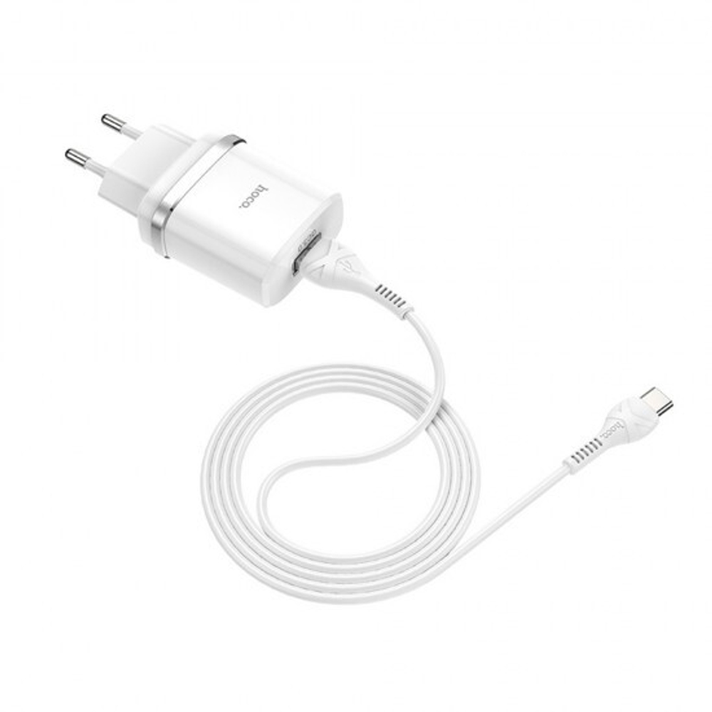 Сетевое зарядное устройство HOCO C12Q Smart, QC 3.0 кабель Type-C, 012994 Белый