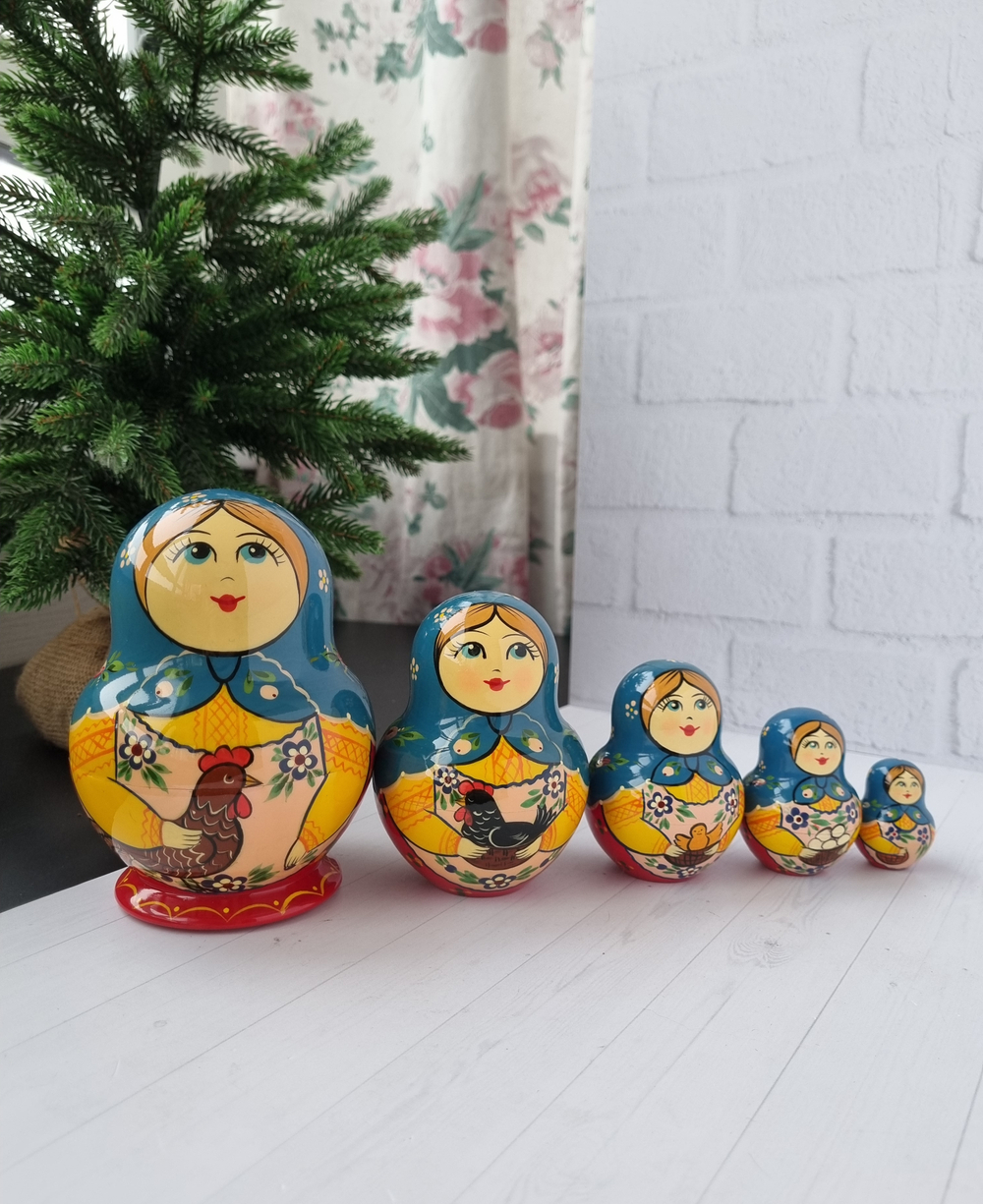 Матрёшка "С курочкой" традиция 5м 15см пузатая