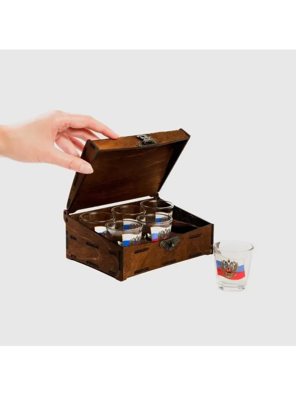 Набор рюмок "Россия" 6 штук в подарочной коробке