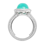 Кольцо С Турмалином Параиба и Бриллиантами, R0029-4/3