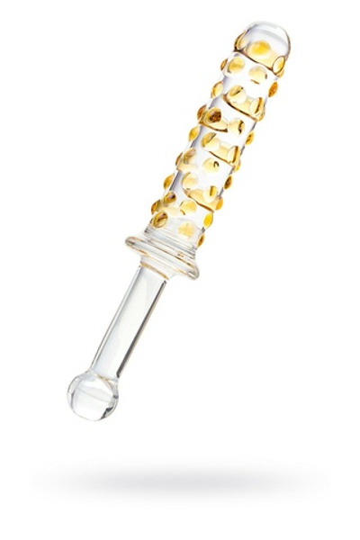 Фаллоимитатор стеклянный желтый 23,5 см