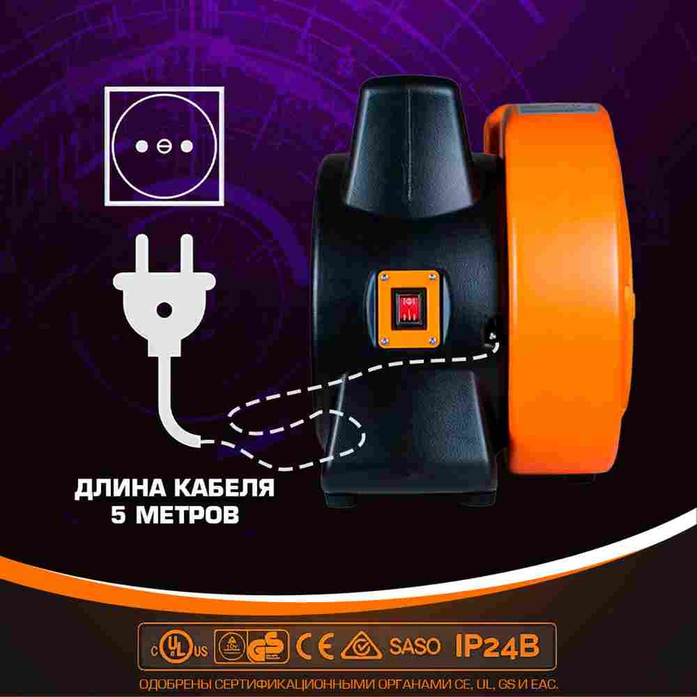 Нагнетатель воздуха (насос) для надувных батутов и конструкций, Huawei REV-1,5E, мощность 1260W