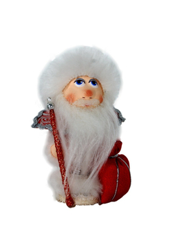 Кукла потешка Дед мороз. Игрушка фарфоровая ручной работы. Новогодний подарок