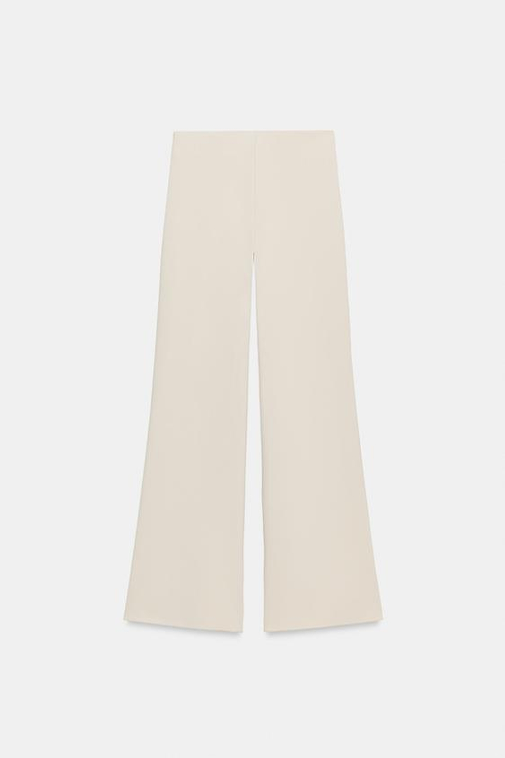 ZARA ЭЛАСТИЧНЫЕ БРЮКИ С ШИРОКИМИ ШТАНИНАМИ, ЭКРЮ