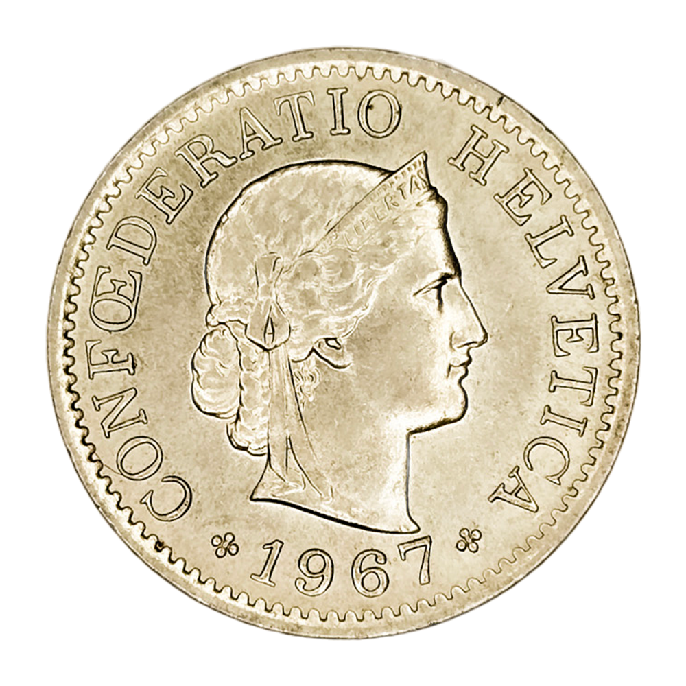 Switzerland, 5 Rappen, 1967 – Libertas Series, AU