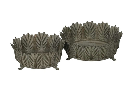 Набор из 2-х декоративных блюд "Антик грин" 18xH9см/ 23,5xH9см Металл