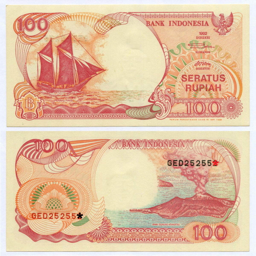 Банкнота Индонезия 100 рупий 1992 год GED252553. AUNC