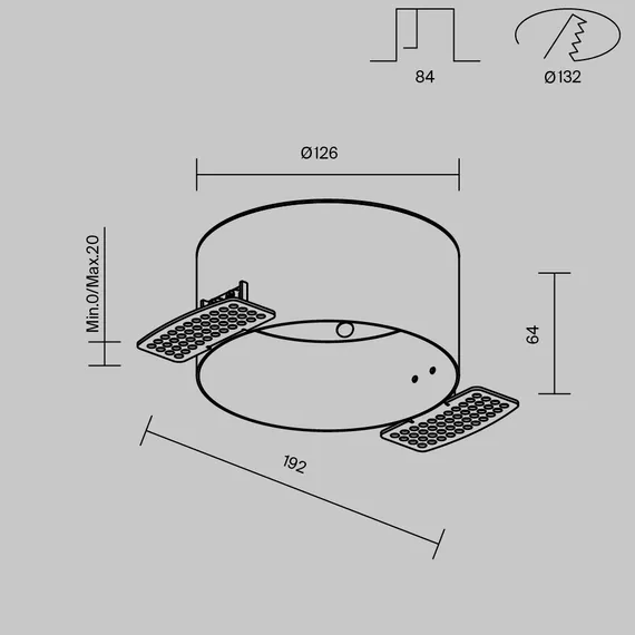 Аксессуар для встраиваемого монтажа светильников Zon Technical dla032-trs12-w