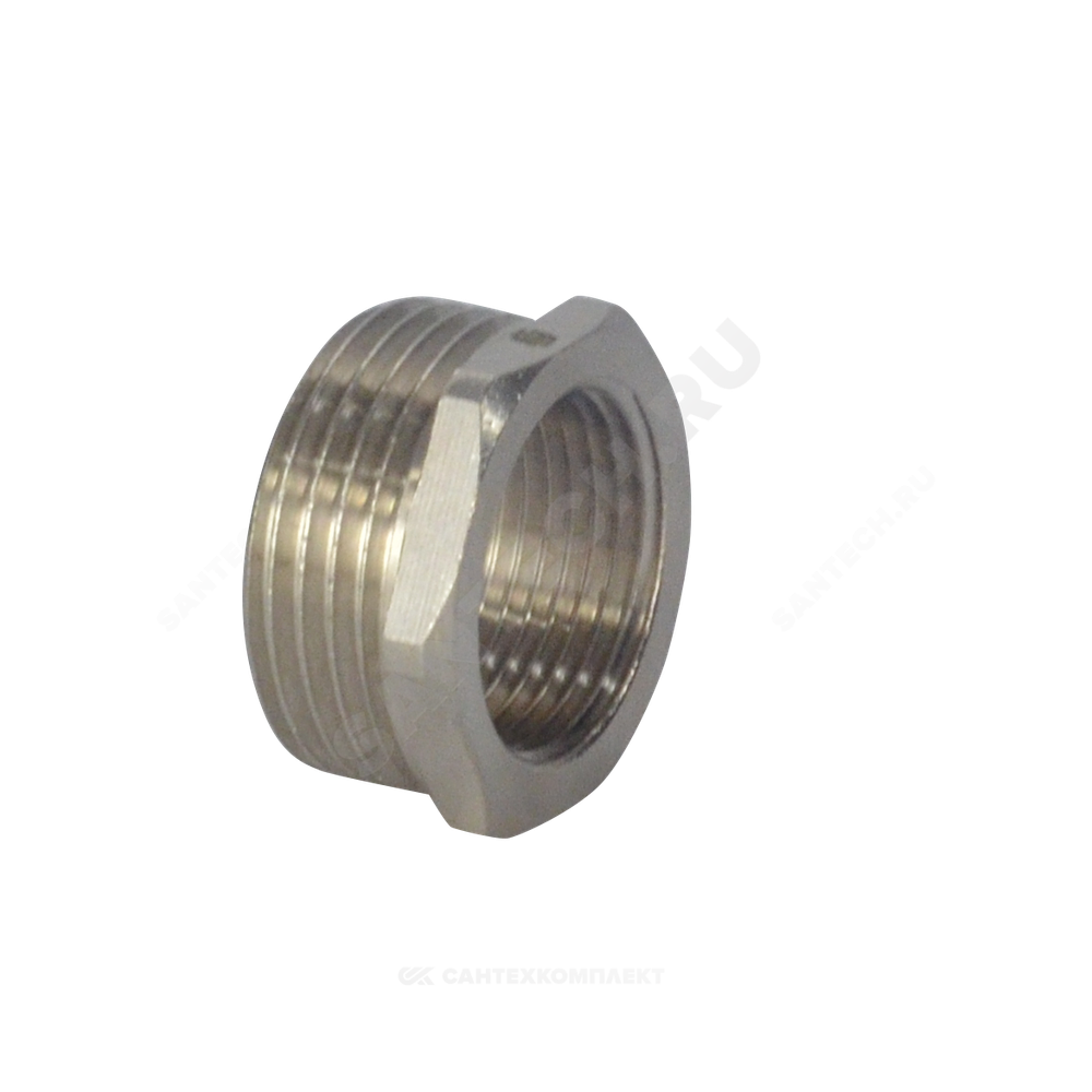 Футорка латунь никель Ду 25х15 (1"х1/2") НР/ВР SantechSystems